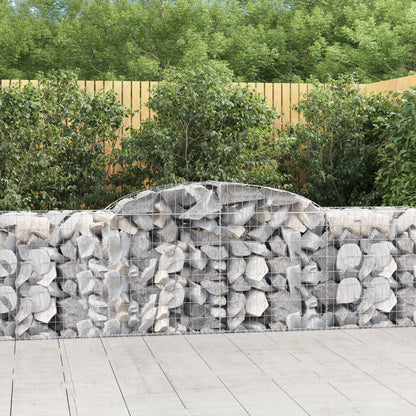 vidaXL Arched Gabion Baskets 9 pcs 118.1"x19.7"x31.5"/39.4" Galvanized Iron-2