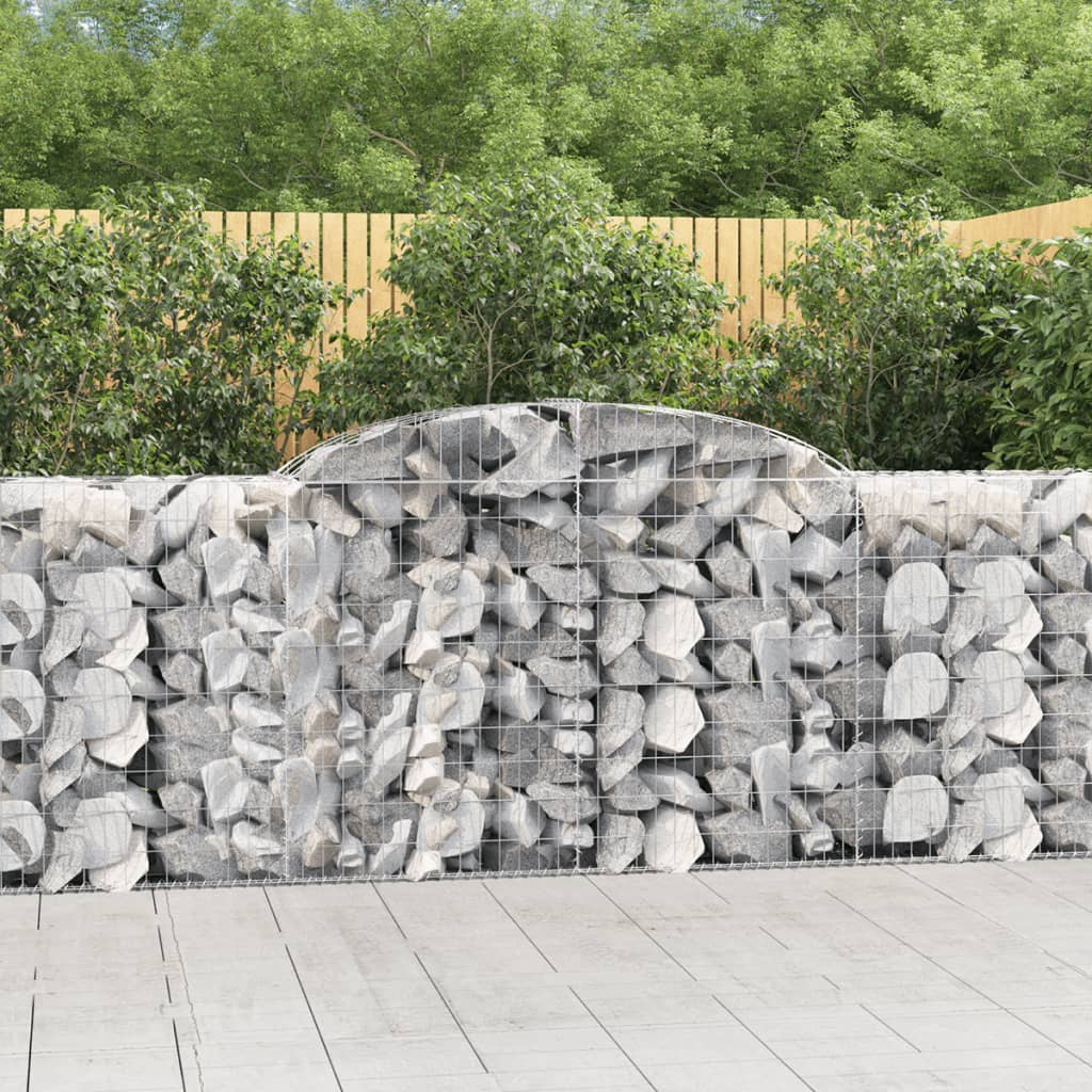 vidaXL Arched Gabion Baskets 6 pcs 118.1"x19.7"x39.4"/47.2" Galvanized Iron-2