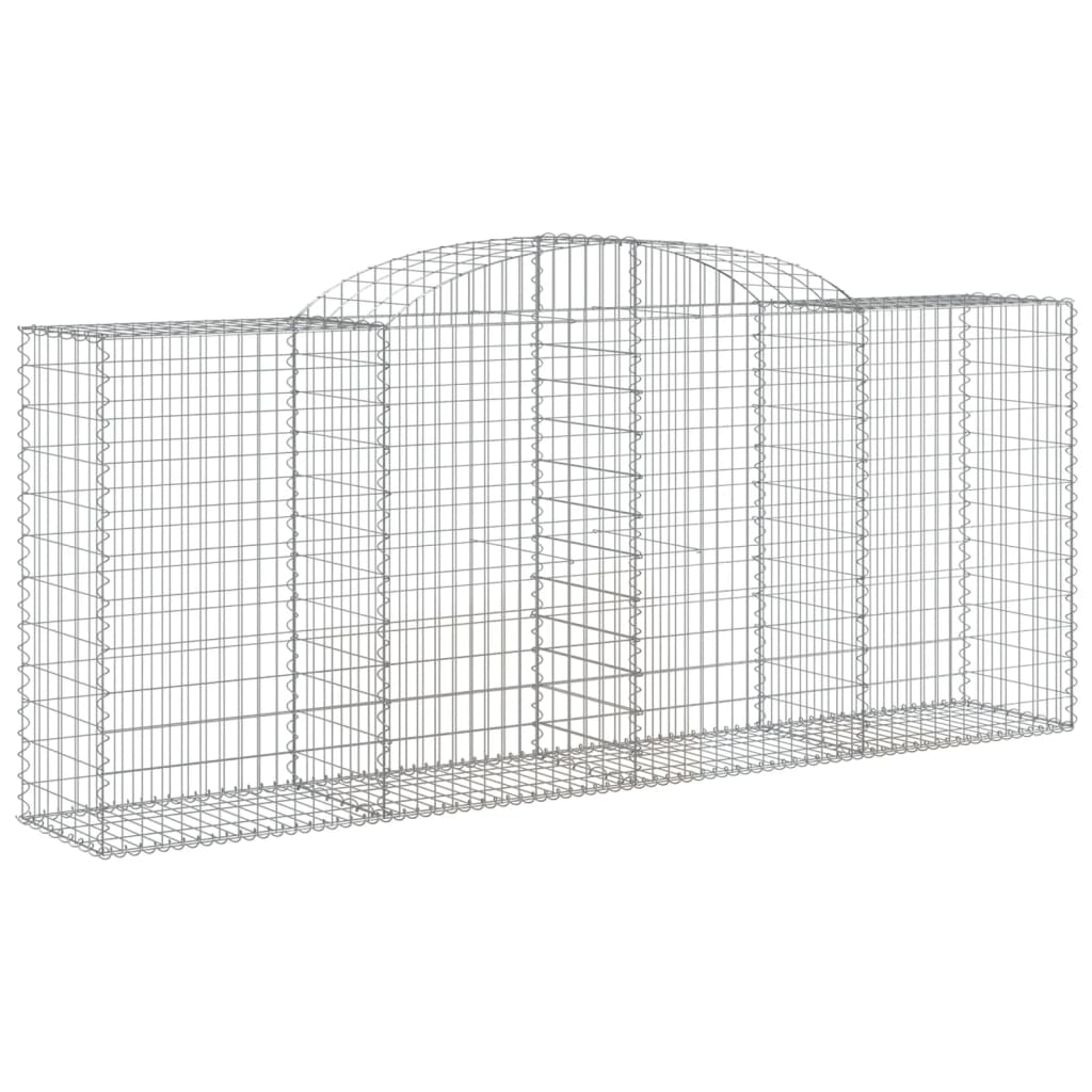 vidaXL Arched Gabion Baskets 5 pcs 118.1"x19.7"x47.2"/55.1" Galvanized Iron-0