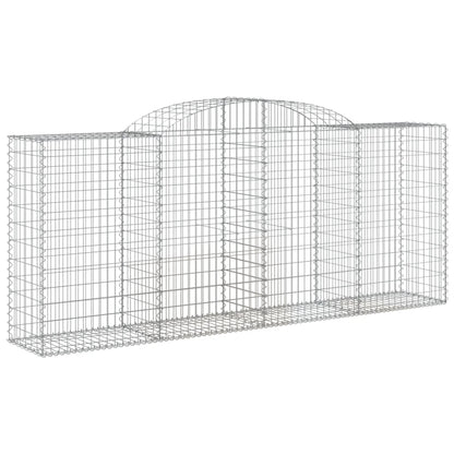 vidaXL Arched Gabion Baskets 5 pcs 118.1"x19.7"x47.2"/55.1" Galvanized Iron-0