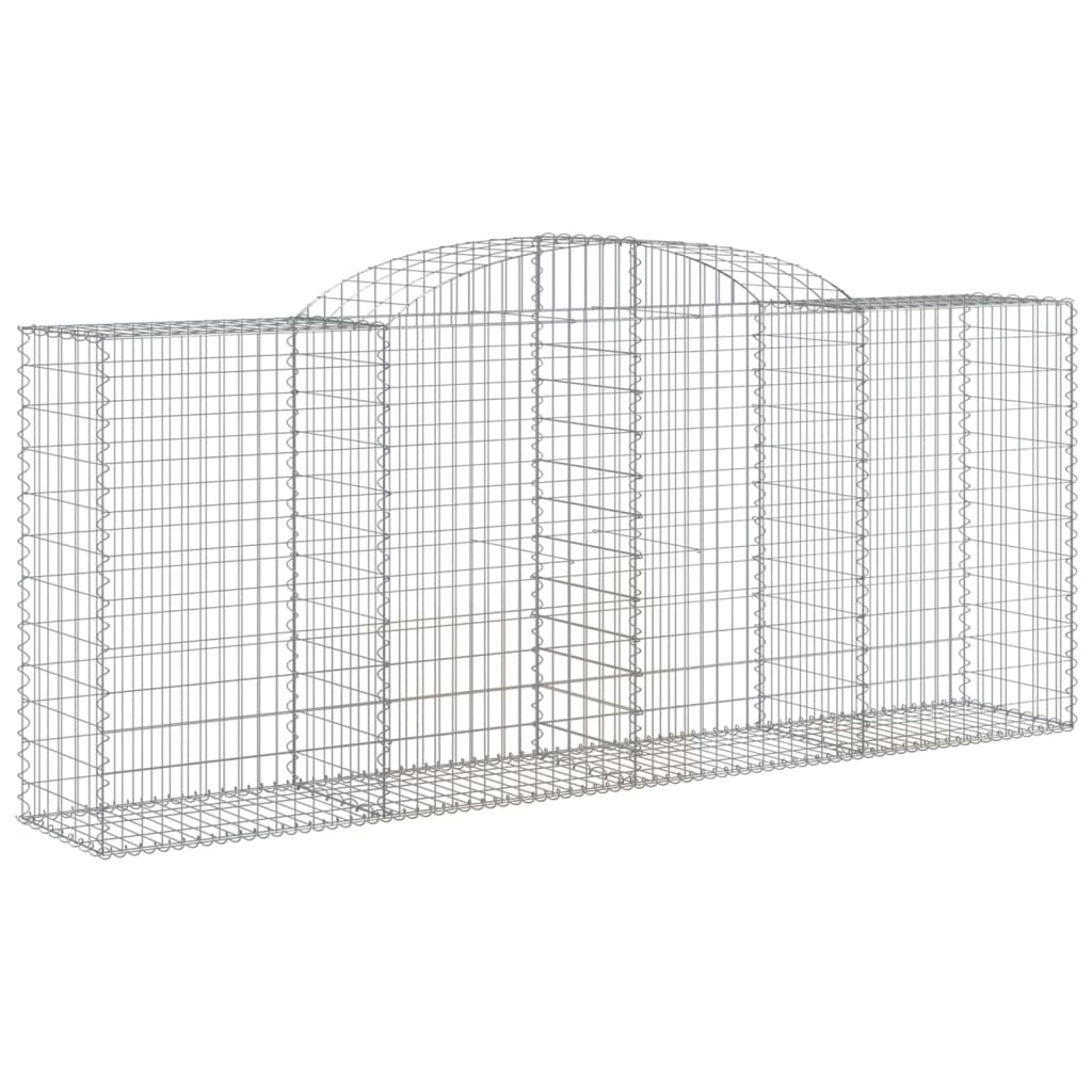 vidaXL Arched Gabion Baskets 6 pcs 118.1"x19.7"x47.2"/55.1" Galvanized Iron-0