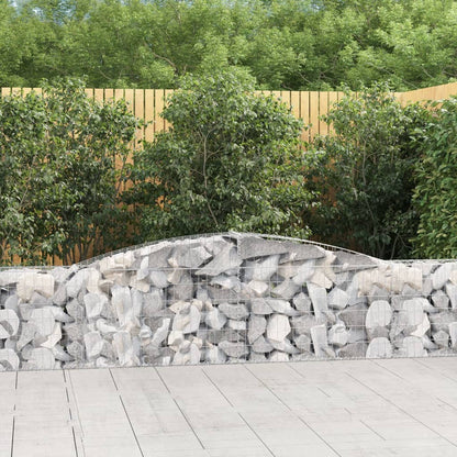 vidaXL Arched Gabion Baskets 7 pcs 157.5"x11.8"x23.6"/31.5" Galvanized Iron-2