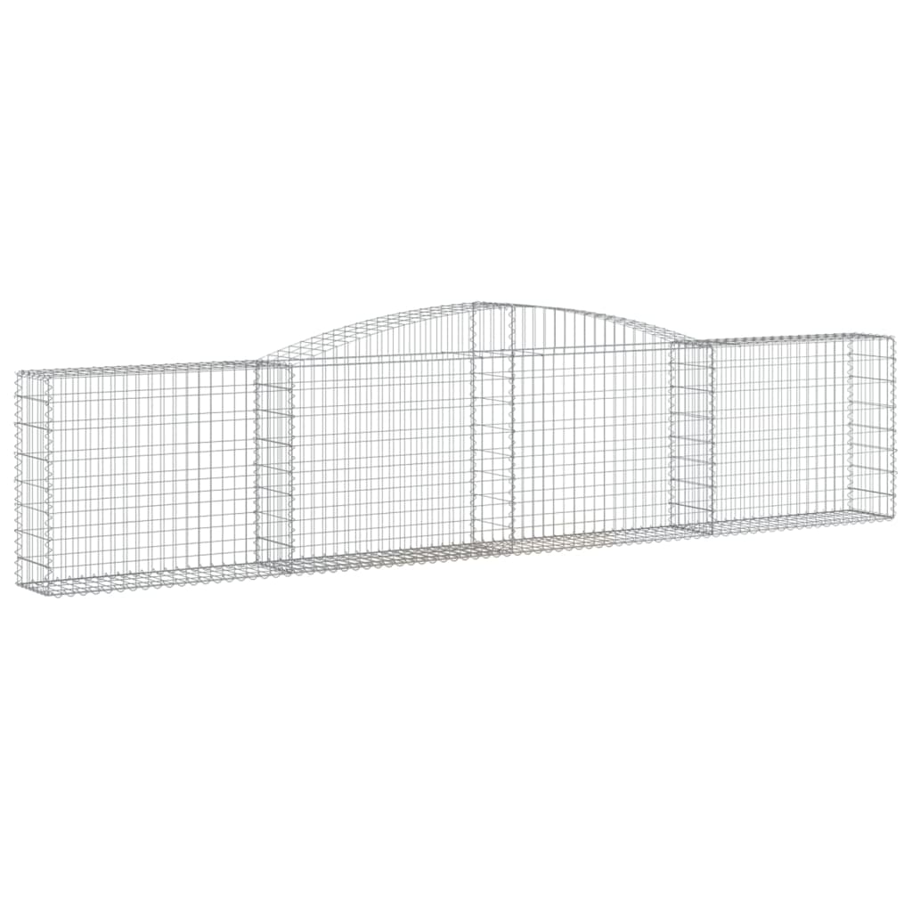 vidaXL Arched Gabion Baskets 8 pcs 157.5"x11.8"x31.5"/39.4" Galvanized Iron-0