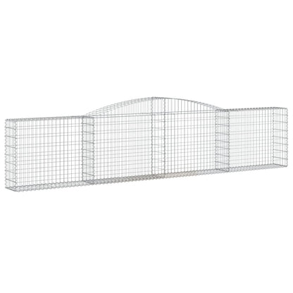 vidaXL Arched Gabion Baskets 8 pcs 157.5"x11.8"x31.5"/39.4" Galvanized Iron-0