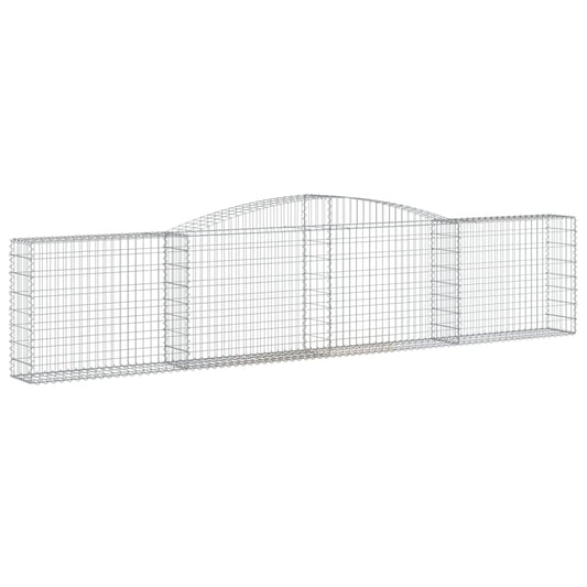 vidaXL Arched Gabion Baskets 8 pcs 157.5"x11.8"x31.5"/39.4" Galvanized Iron-0