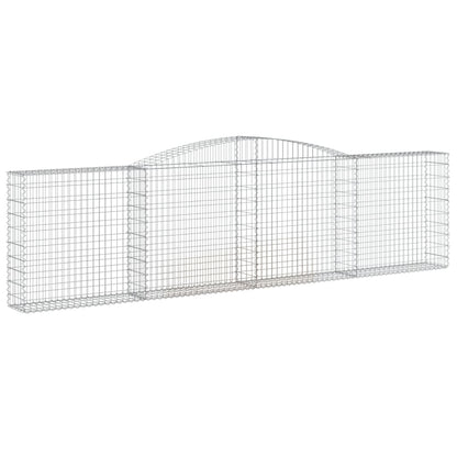 vidaXL Arched Gabion Baskets 8 pcs 157.5"x11.8"x39.4"/47.2" Galvanized Iron-0