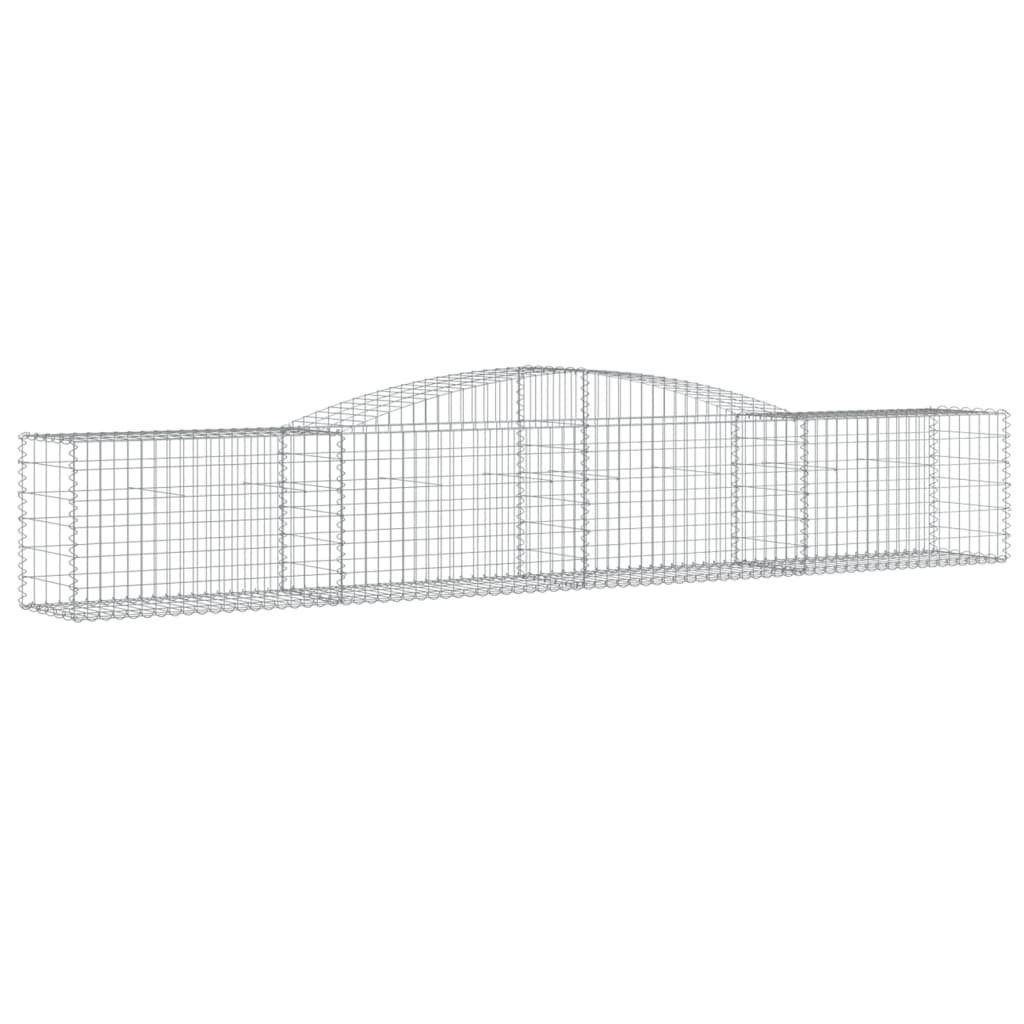 vidaXL Arched Gabion Baskets 7 pcs 157.5"x19.7"x23.6"/31.5" Galvanized Iron-0