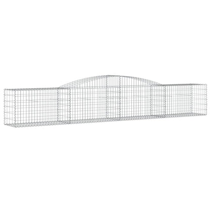 vidaXL Arched Gabion Baskets 7 pcs 157.5"x19.7"x23.6"/31.5" Galvanized Iron-0