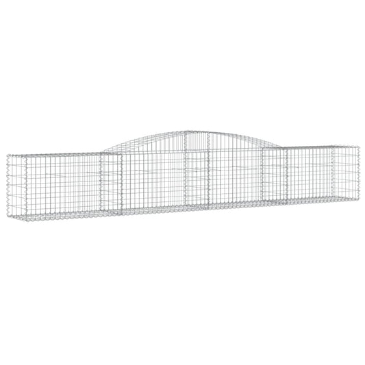 vidaXL Arched Gabion Baskets 7 pcs 157.5"x19.7"x23.6"/31.5" Galvanized Iron-0