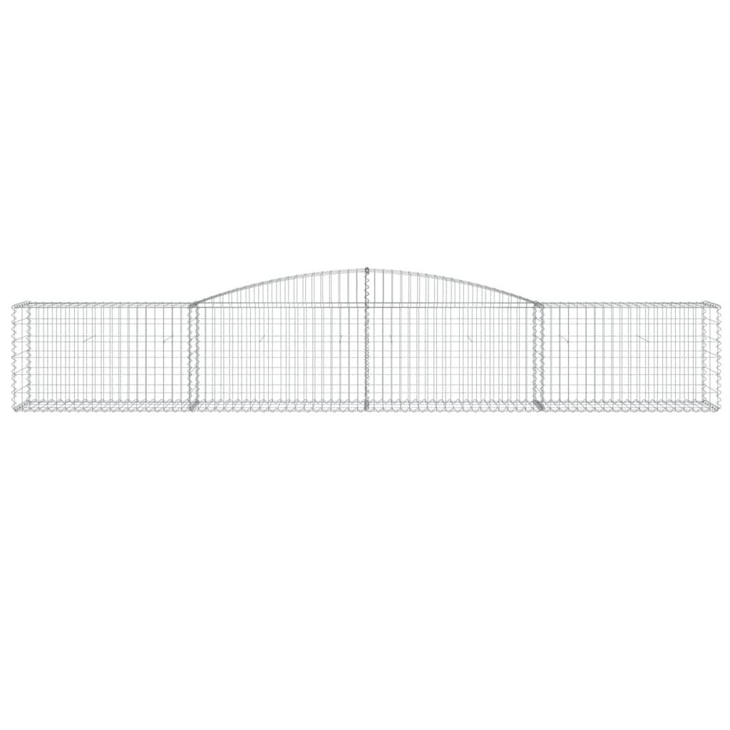 vidaXL Arched Gabion Baskets 9 pcs 157.5"x19.7"x23.6"/31.5" Galvanized Iron-4