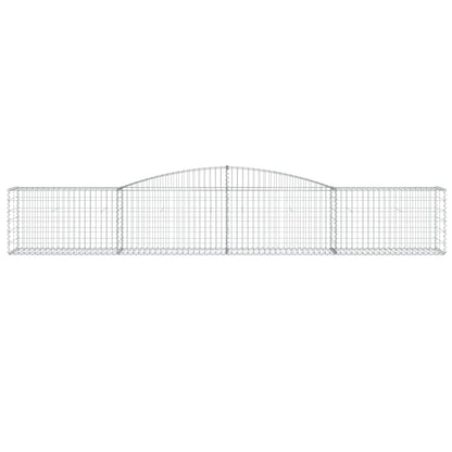 vidaXL Arched Gabion Baskets 9 pcs 157.5"x19.7"x23.6"/31.5" Galvanized Iron-4