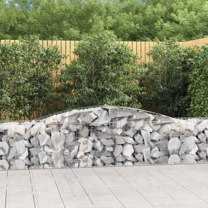 vidaXL Arched Gabion Baskets 9 pcs 157.5"x19.7"x23.6"/31.5" Galvanized Iron-2