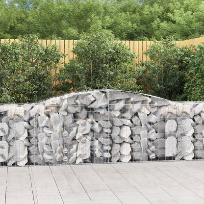 vidaXL Arched Gabion Baskets 4 pcs 157.5"x19.7"x31.5"/39.4" Galvanized Iron-2