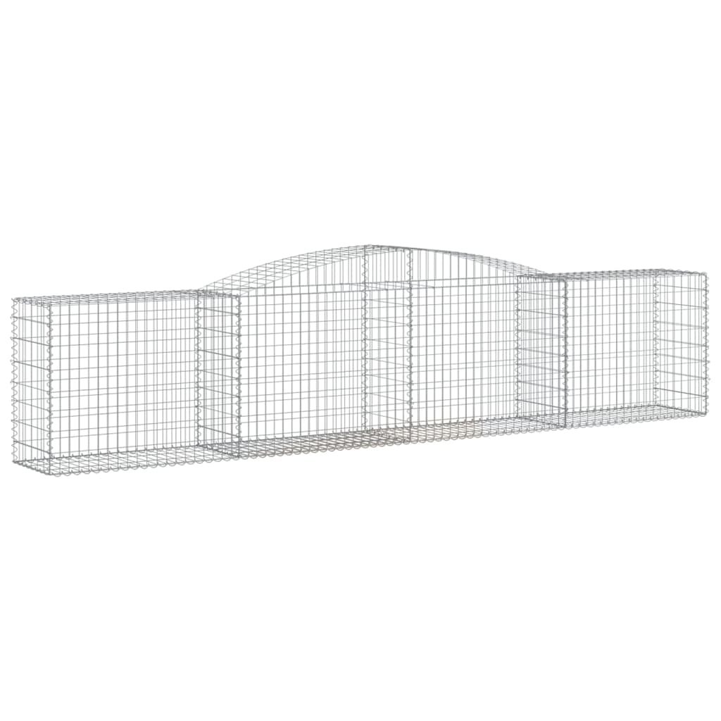 vidaXL Arched Gabion Baskets 6 pcs 157.5"x19.7"x31.5"/39.4" Galvanized Iron-0