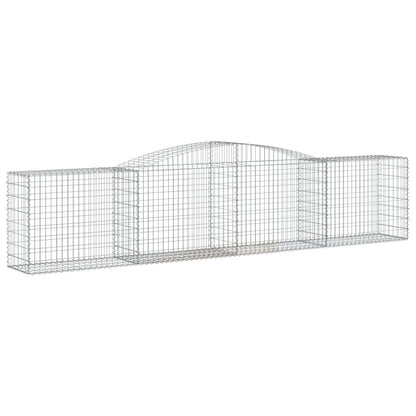 vidaXL Arched Gabion Baskets 6 pcs 157.5"x19.7"x31.5"/39.4" Galvanized Iron-0
