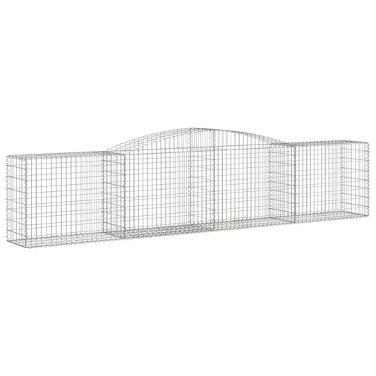 vidaXL Arched Gabion Baskets 6 pcs 157.5"x19.7"x31.5"/39.4" Galvanized Iron-0