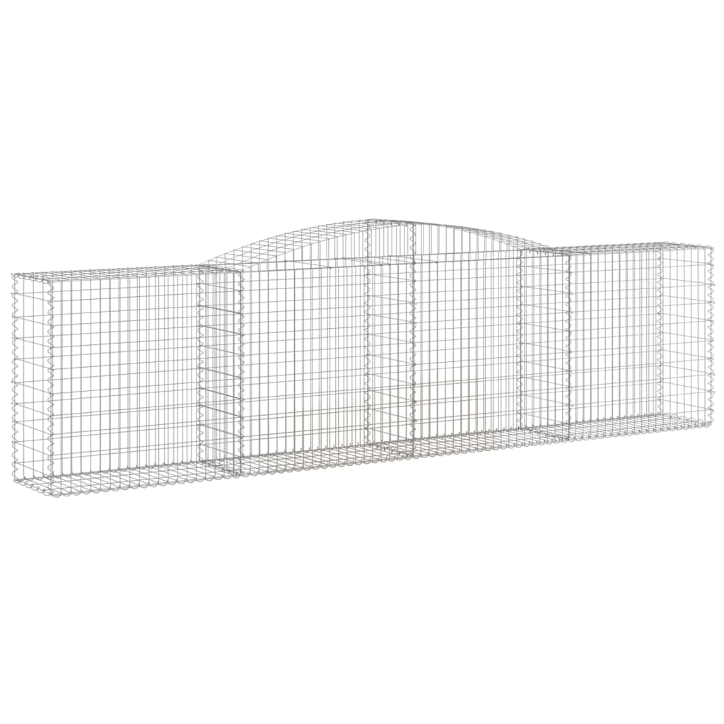 vidaXL Arched Gabion Baskets 7 pcs 157.5"x19.7"x39.4"/47.2" Galvanized Iron-0