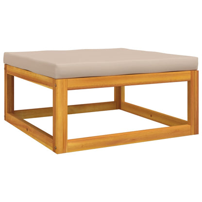 vidaXL 11 Piece Patio Lounge Set with Taupe Cushions Solid Wood-4