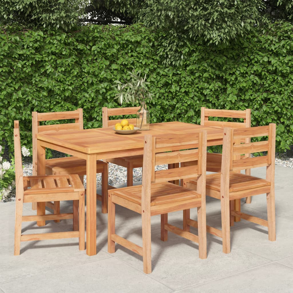vidaXL 7 Piece Patio Dining Set Solid Wood Teak-0