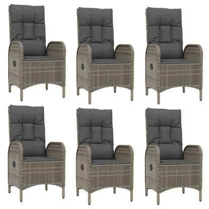 vidaXL 9 Piece Patio Dining Set with Cushions Gray Poly Rattan-2