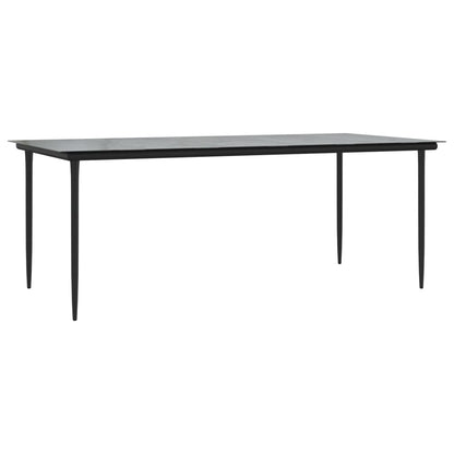 vidaXL 7 Piece Patio Dining Set with Cushions Black and Gray Poly Rattan-4