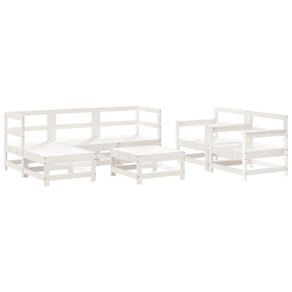 vidaXL Patio Lounge Set Outdoor Garden Furniture Set 7 Piece Solid Wood Pine-2