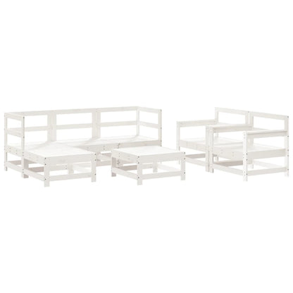 vidaXL Patio Lounge Set Outdoor Garden Furniture Set 7 Piece Solid Wood Pine-2