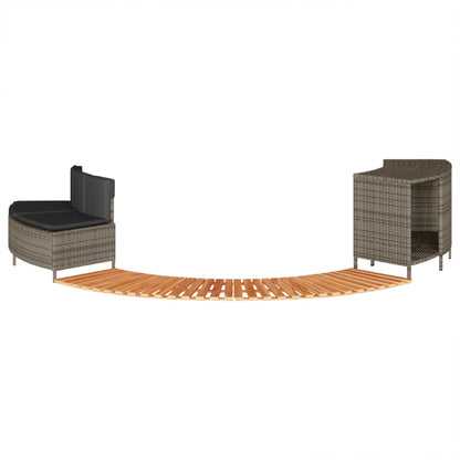 vidaXL Hot Tub Surround Bench and Spa Step Poly Rattan and Solid Wood Acacia-0
