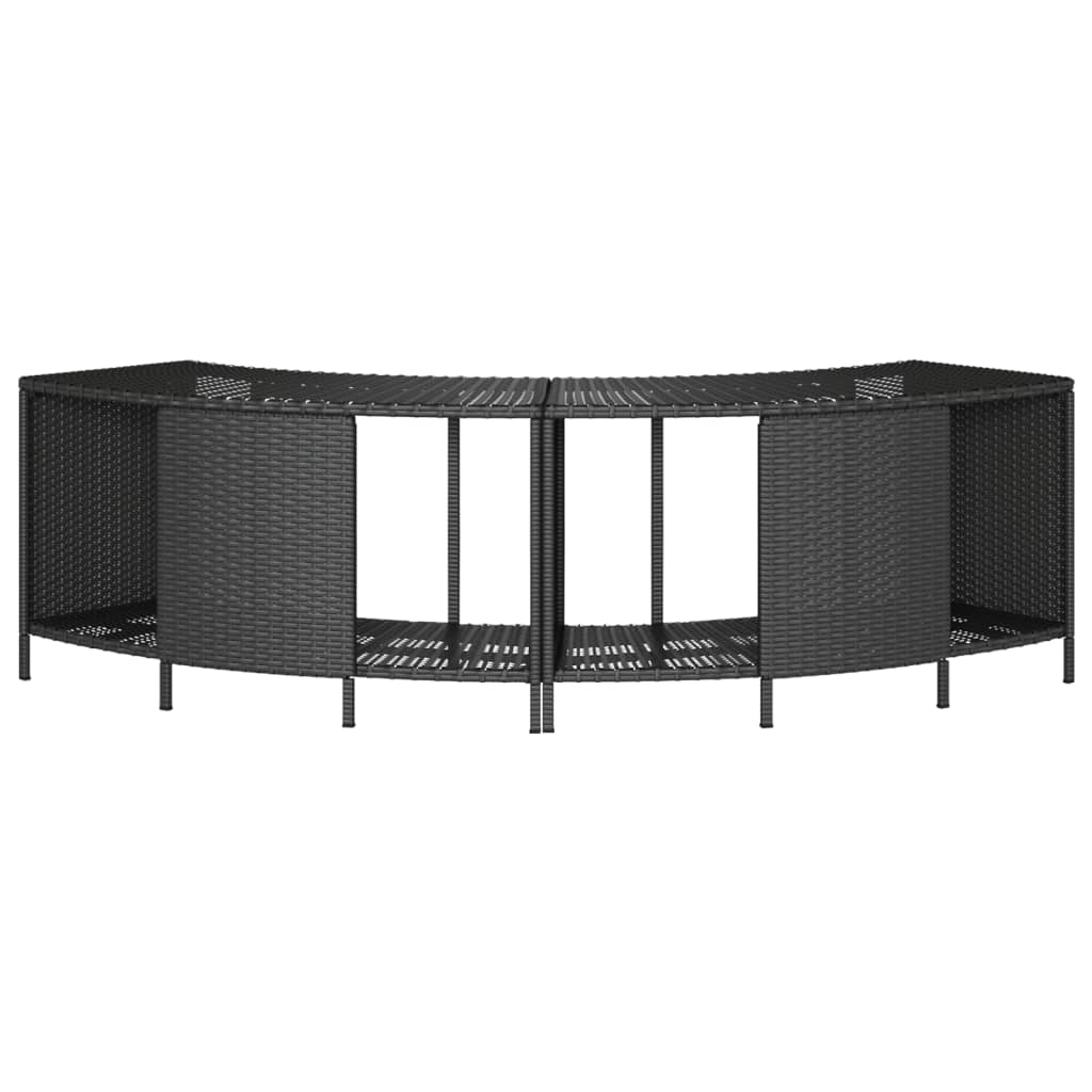 vidaXL Storage Shelves for Hot Tub Shelf Unit Outdoor Garden 2 Pcs Poly Rattan-4
