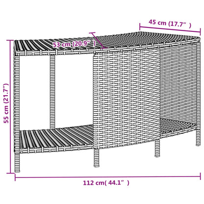 vidaXL Storage Shelves for Hot Tub Shelf Unit Outdoor Garden 2 Pcs Poly Rattan-3