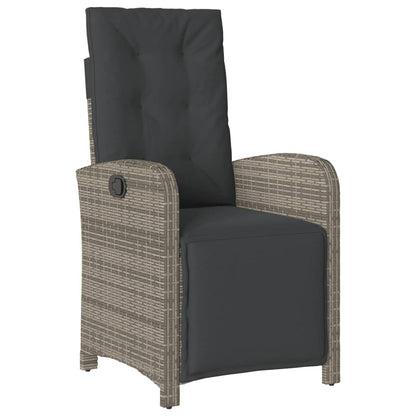 vidaXL 9 Piece Patio Dining Set with Cushions Gray Poly Rattan-3