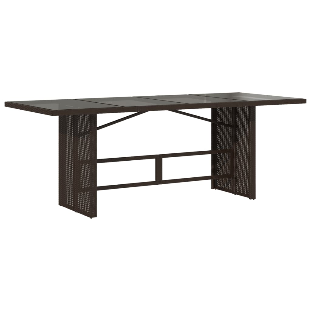 vidaXL 9 Piece Patio Dining Set with Cushions Brown Poly Rattan-3