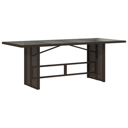 vidaXL 9 Piece Patio Dining Set with Cushions Brown Poly Rattan-3