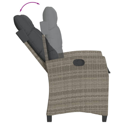 vidaXL 9 Piece Patio Dining Set with Cushions Gray Poly Rattan-4