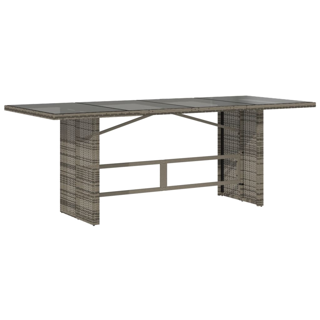 vidaXL 9 Piece Patio Dining Set with Cushions Gray Poly Rattan-3