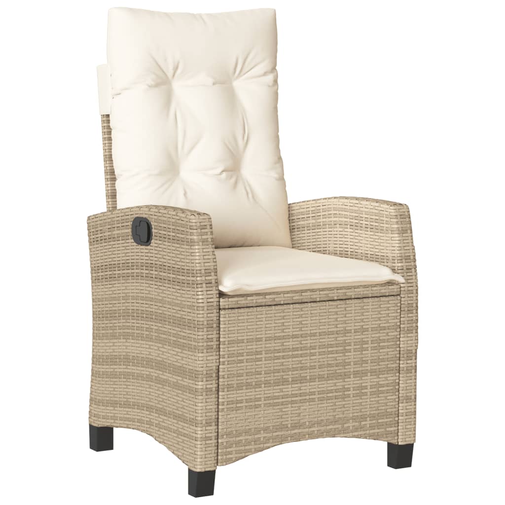 vidaXL 9 Piece Patio Dining Set with Cushions Beige Poly Rattan-3