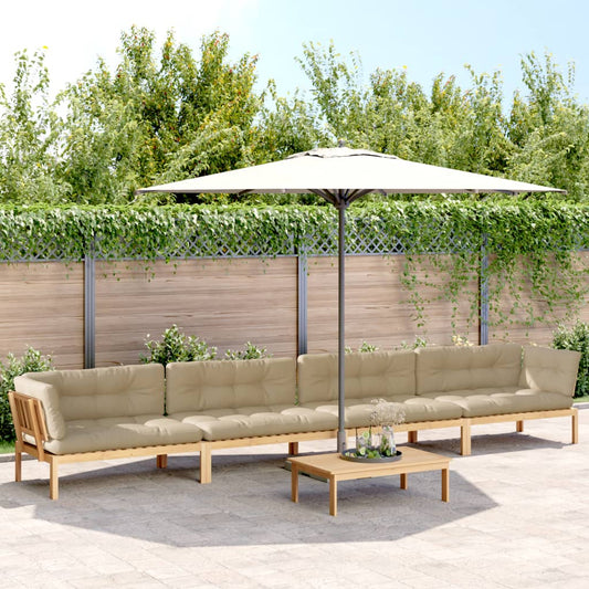 vidaXL 5 Piece Patio Pallet Sofa Set with Cushions Solid Wood Acacia-0