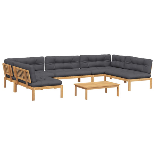 vidaXL 6 Piece Patio Pallet Sofa Set with Cushions Solid Wood Acacia-0