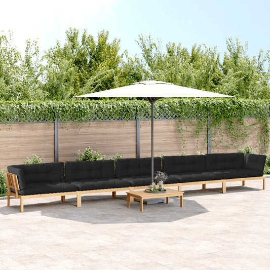vidaXL 6 Piece Patio Pallet Sofa Set with Cushions Solid Wood Acacia-0