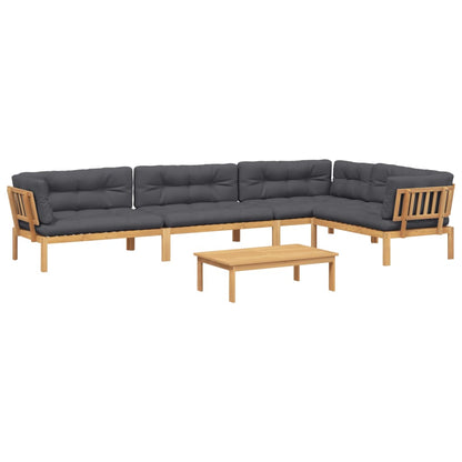 vidaXL 5 Piece Patio Pallet Sofa Set with Cushions Solid Wood Acacia-1