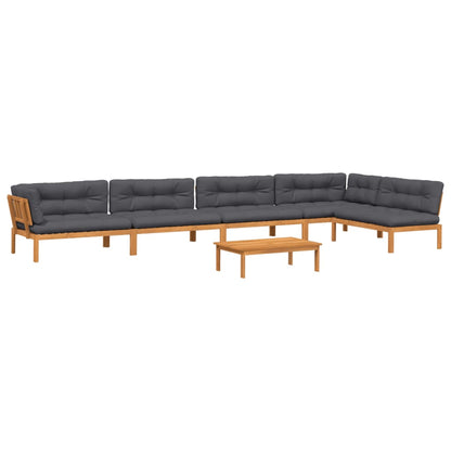 vidaXL 6 Piece Patio Pallet Sofa Set with Cushions Solid Wood Acacia-1