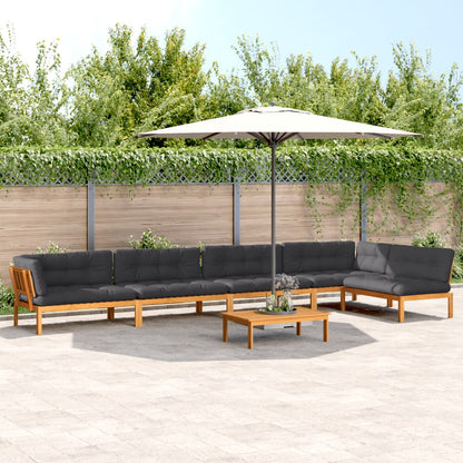 vidaXL 6 Piece Patio Pallet Sofa Set with Cushions Solid Wood Acacia-0