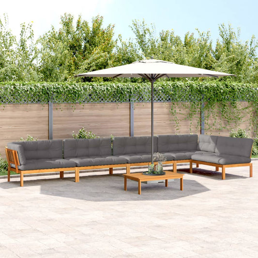 vidaXL 6 Piece Patio Pallet Sofa Set with Cushions Solid Wood Acacia-0