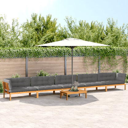 vidaXL 6 Piece Patio Pallet Sofa Set with Cushions Solid Wood Acacia-0