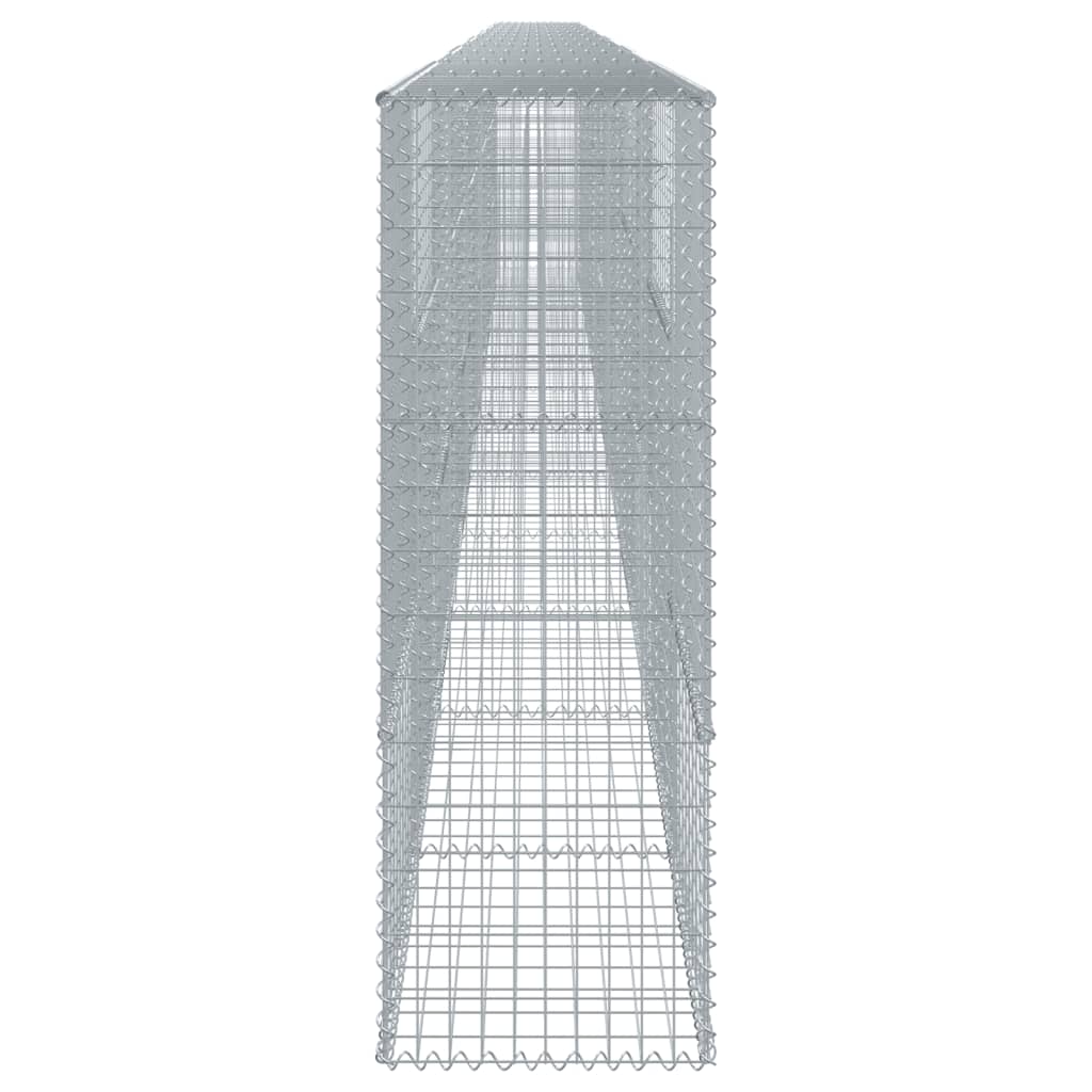 vidaXL Gabion Basket with Cover Stone Cage Retaining Wall Galvanized Iron-4