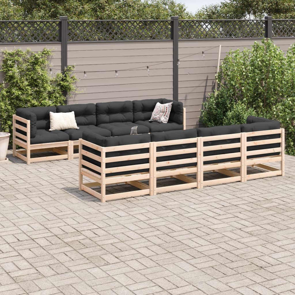 vidaXL 9 Piece Patio Sofa Set Solid Wood Pine-1