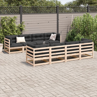 vidaXL 9 Piece Patio Sofa Set Solid Wood Pine-2