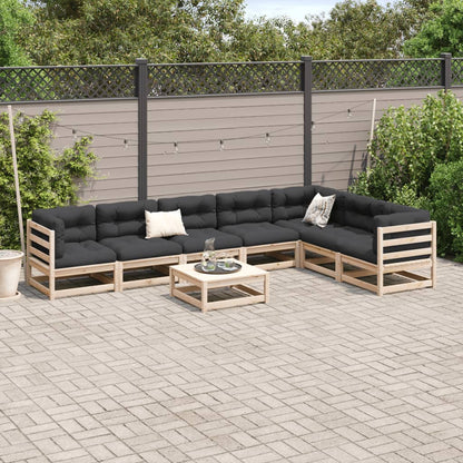 vidaXL 8 Piece Patio Sofa Set with Cushions Solid Wood Pine-2
