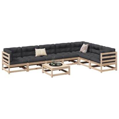 vidaXL 8 Piece Patio Sofa Set with Cushions Solid Wood Pine-0