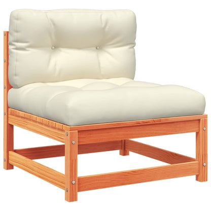 vidaXL 7 Piece Patio Sofa Set with Cushions Wax Brown Solid Wood Pine-4